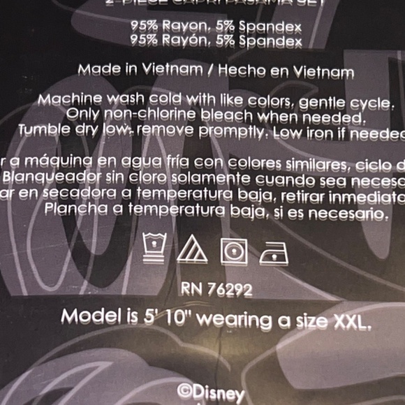 NWT DISNEY Character Womens 2-piece Pajamas & Loungewear Set XXL Gray - Picture 7 of 8